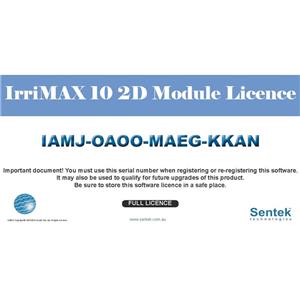 IrriMAX10 Software, 2D Module Licence